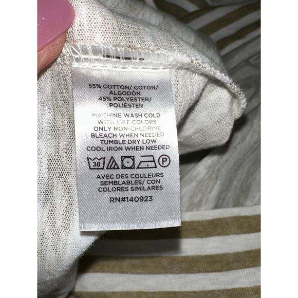 LOFT Lot of 2 pullover tops Pink Tan white Stripe L NWT Casual Boxy lightweight - Picture 13 of 16